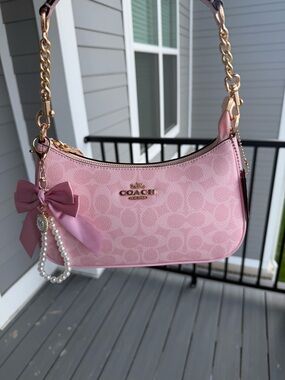 COACH Pink Signature Canvas  Bag